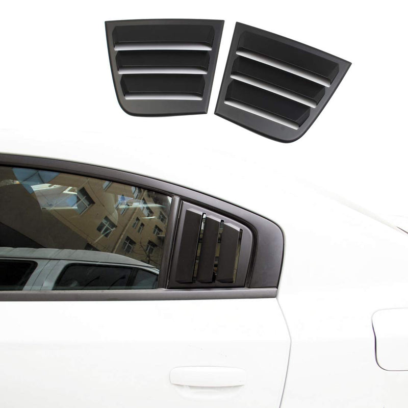 Side Window Louvers Air Vent Scoop Shades Cover Blinds ABS for Dodge Charger 2011-2021 (black) black