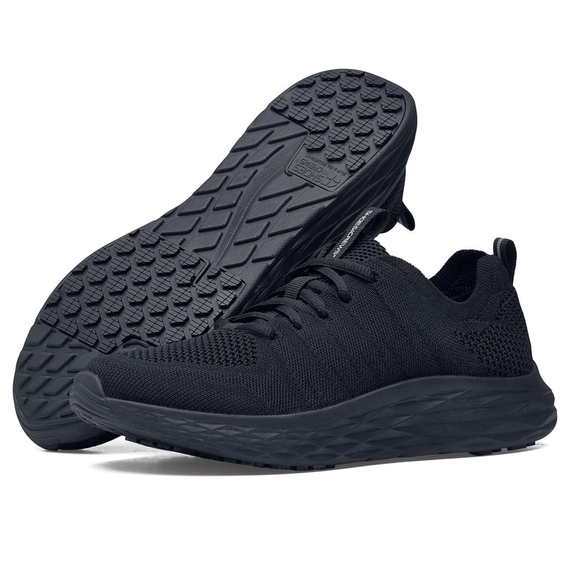 Shoes for Crews Women's Slip-Resistant Work Sneakers – Comfortable, Non-Slip Work Shoes for Women in Food Service, Healthcare, Hospitality - Everlight 7.5 Black