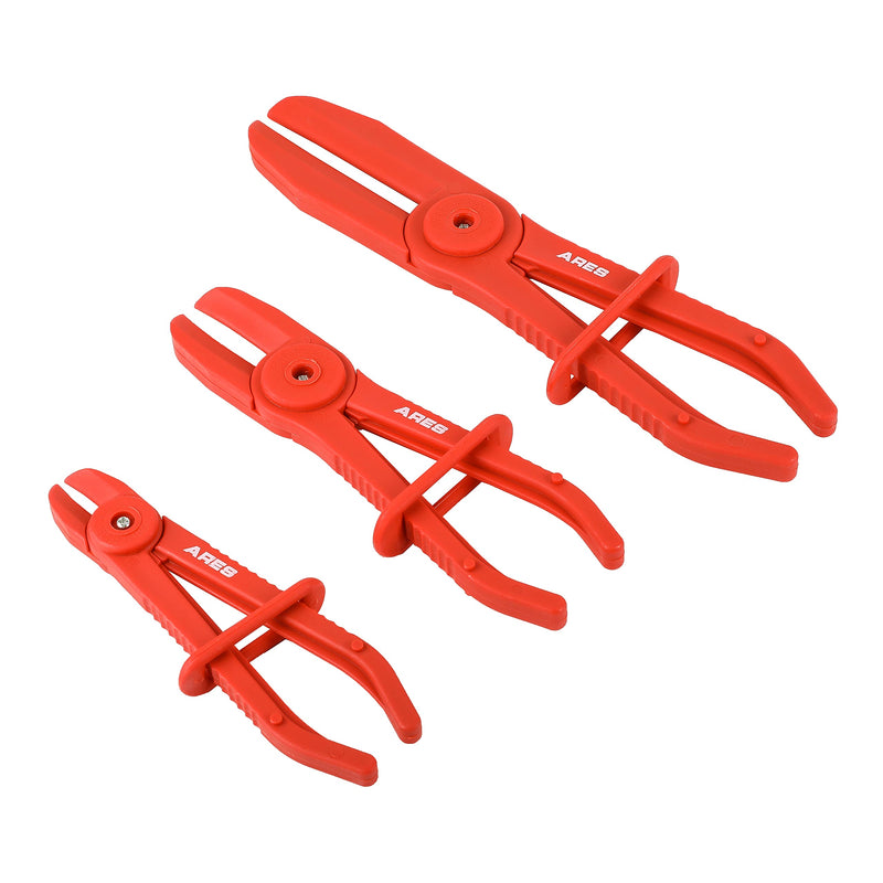 ARES 78000-3-Piece Hose Pinch Pliers Set – Includes 6-Inch, 7-Inch, and 10-Inch Sizes - Lightweight and Durable Nylon Design - For Use While Repairing Coolant, Brake, Vacuum and Fuel Systems 3-Piece Hose Pinch Pliers Set
