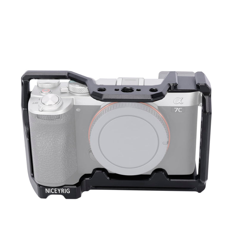 NICEYRIG A7C II A7CR Aluminum Cage for Sony Alpha A7CII / A7CR / A7C Mirrorless Camera Vlog Vlogging Video Making with Quick Release Plate for Arca-Swiss, NATO Rail, Cold Shoe - 419
