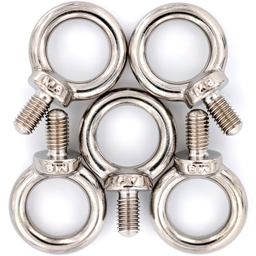 Stainless Steel Machinery Shoulder Lifting Eye Bolt (M8, 5 Items) M8 Silver