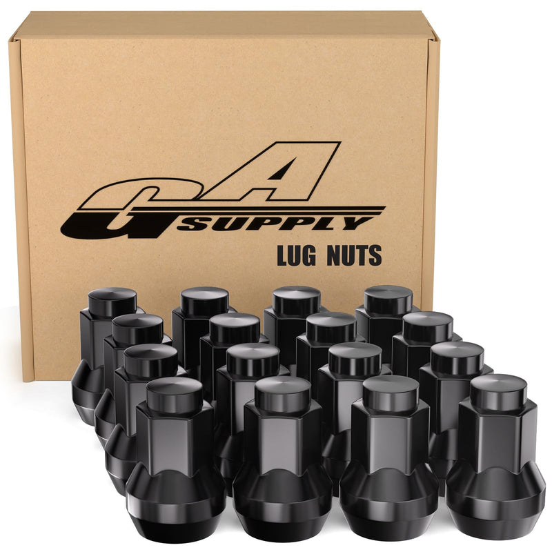 GAsupply 10x1.25 Lug Nuts 14mm Hex, 10x1.25mm Closed End Acorn Tuner Black Lug Nut 1.1" 28mm Tall Conical Seat 60 Degree for Aftermarket Wheels, 16 Pcs Short-28mm Tall