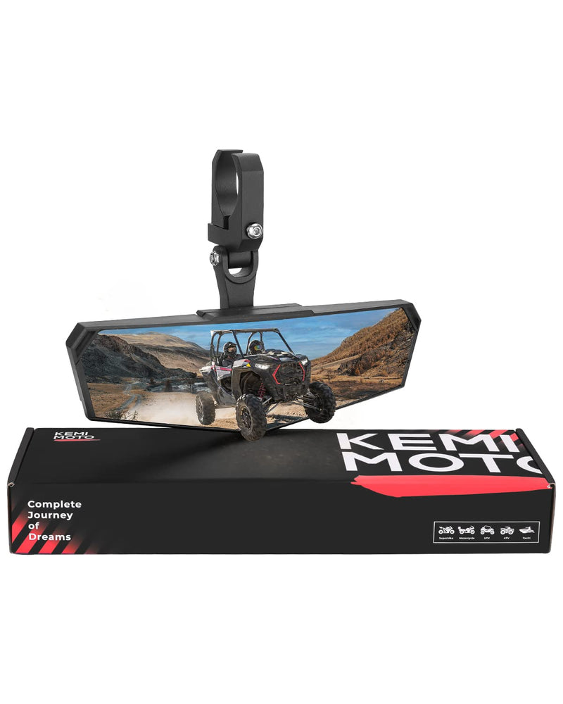 KEMIMOTO UTV Rear View Mirror, SXS UTV Mirror Clear View with 1.5 1.65-2 inch 360° Adjustable Low Profile Aluminum Clamp Compatible with Polaris RZR/Pioneer/Talon/Kawasaki KRX/Mule/Can Am X3/ CFMOTO