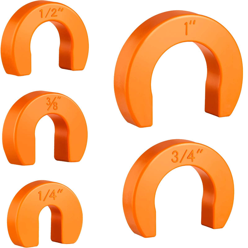 Hotop 5-piece Disconnect Clip Tool Set - Push-fit Fitting Removal Tools for Easy Disconnection, Includes 5 Sizes 1/4, 3/8, 1/2, 3/4, and 1 Inch(Orange) Orange