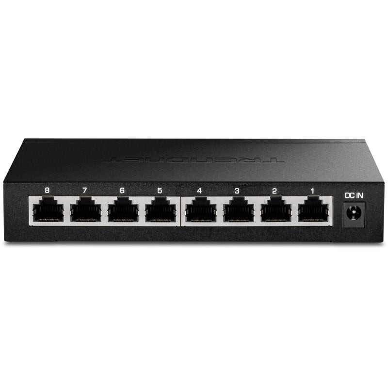 TRENDnet 8-Port 2.5Gb Multi-Gigabit Unmanaged Gaming Switch, TEG-S380, 8 x 2.5GBASE-T Ports, 25Gbps Switching Capacity, Ethernet Splitter, NDAA & TAA Compliant, Fanless, Lifetime Protection, Black 8 Port 2.5 Gigabit