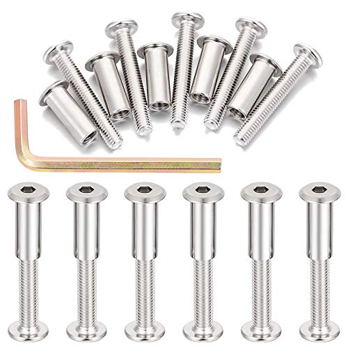 40 Sets Silver Furniture Connector Bolts M6x40mm Binding Screws for Wood M6x40mm-D
