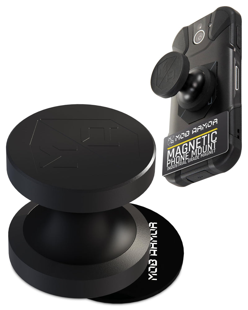 Mob Armor MobNetic Go Magnetic Car Phone Holder | Aircraft-Grade Aluminum, Strong Magnetic Base & Metal Plate, Mounts to Dash & Metal Surfaces, For iPhone & Android