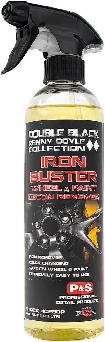 P & S Professional Detail Products Iron Buster Wheel & Paint Decon Remover - pH Balanced, Safe on Alloy, Chrome, Steel & Aluminum Wheels - 16 oz Spray 16 Ounce (Pack of 1)