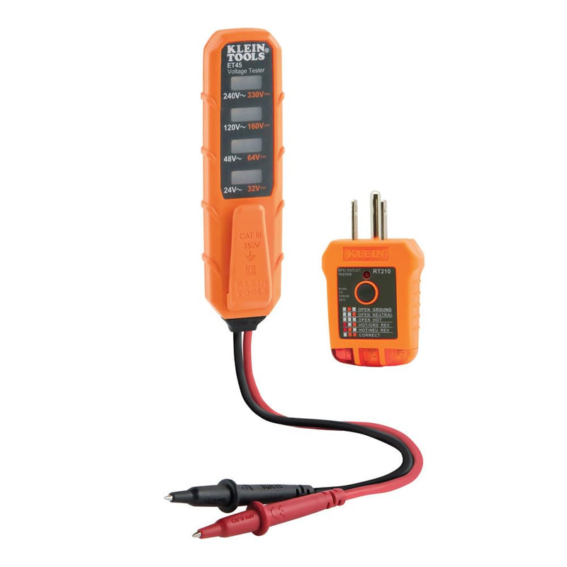 Klein Tools ET45VP Electrical Test Kit with GFCI Outlet Tester and AC/DC Voltage Tester Tester Kit