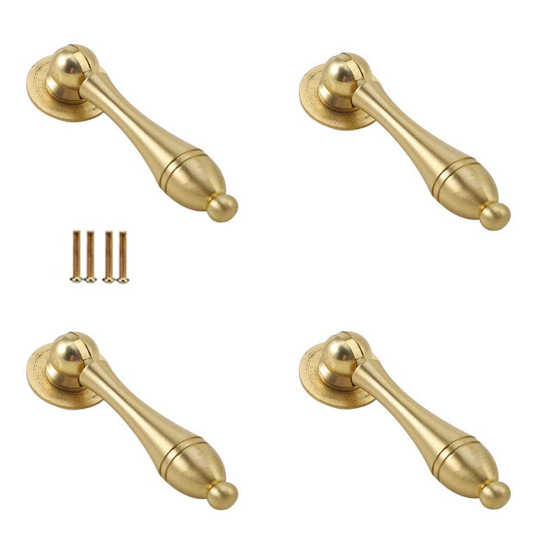 4 pcs Brass Antique Style Metal Drawer Tear Drop Cabinet Decorative Pull Handle Knob for Cabinet Hardware Kitchen Knobs Dresser Pulls Bathroom Gold Cabinet Drawer Handles