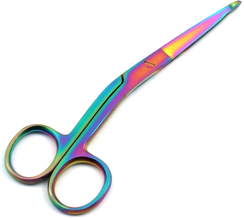 Multi Color Rainbow Knowles Bandage Scissors 5 1/2" (14cm), Angled
