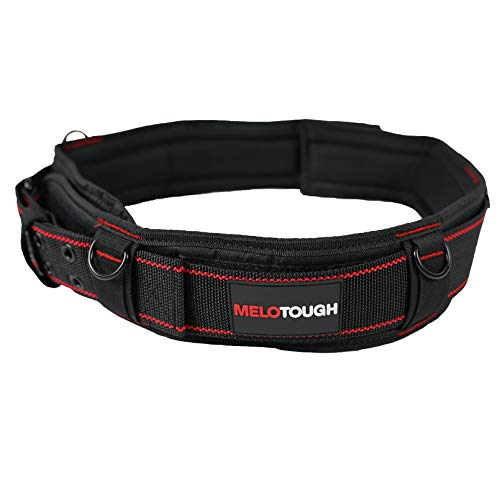  [AUSTRALIA] - MELOTOUGH Padded Tool Belt with D ring for men construction Strong Durable Double Metal Roller Buckle,adjustable waist 44'-53'thick confortable foam padding (XXL) Adjustable 44"- 53"