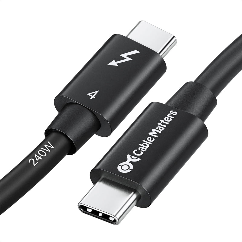 Cable Matters [Intel Certified] 40Gbps Thunderbolt 4 Cable 3.3ft with 8K Video and 240W Charging - 1m, Compatible with USB4, Thunderbolt 3 Cable and USB-C 3.3 Feet Black