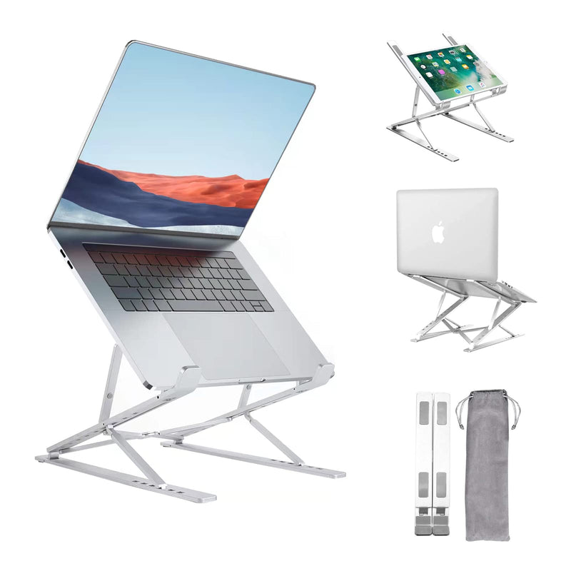 Laptop Stand, Adjustable Portable Laptop Holder,Aluminum Alloy Desktop Mount Compatible with 10-15.6 Inch MacBook PC-Notebook Tablet Thinkpad (Light Silver) LIGHT SILVER