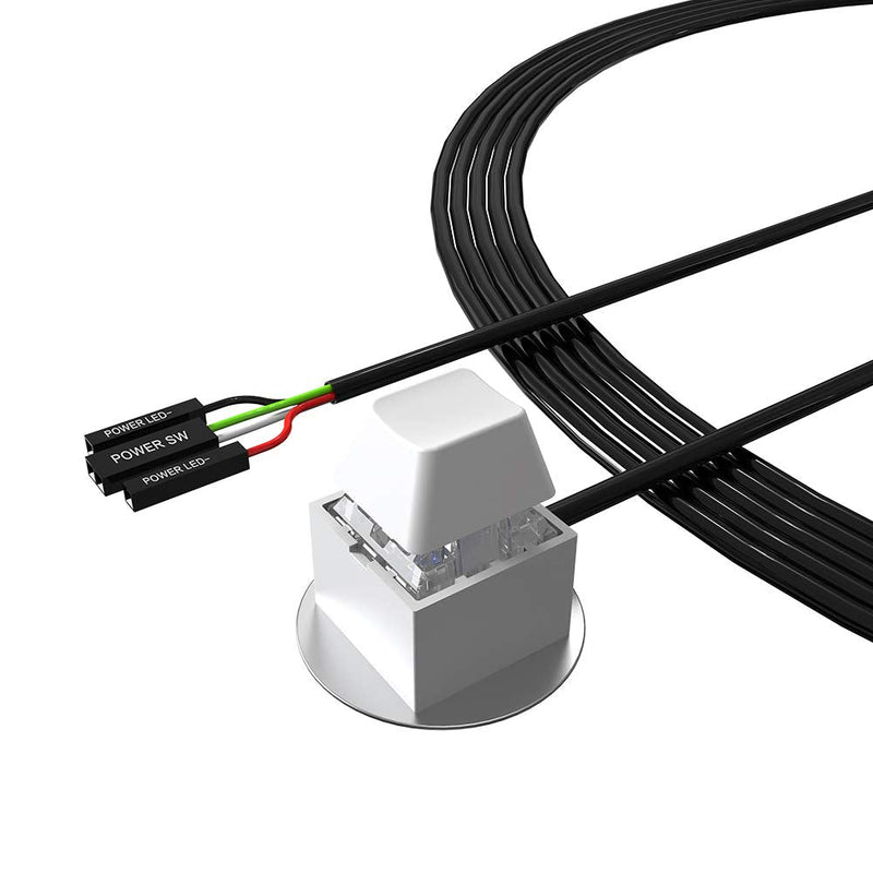 DKE Power Supply Control Adapter Cable 2M External PC Power Button ATX Desktop Computer Case Motherboard Switch On Off Power SW Cables White