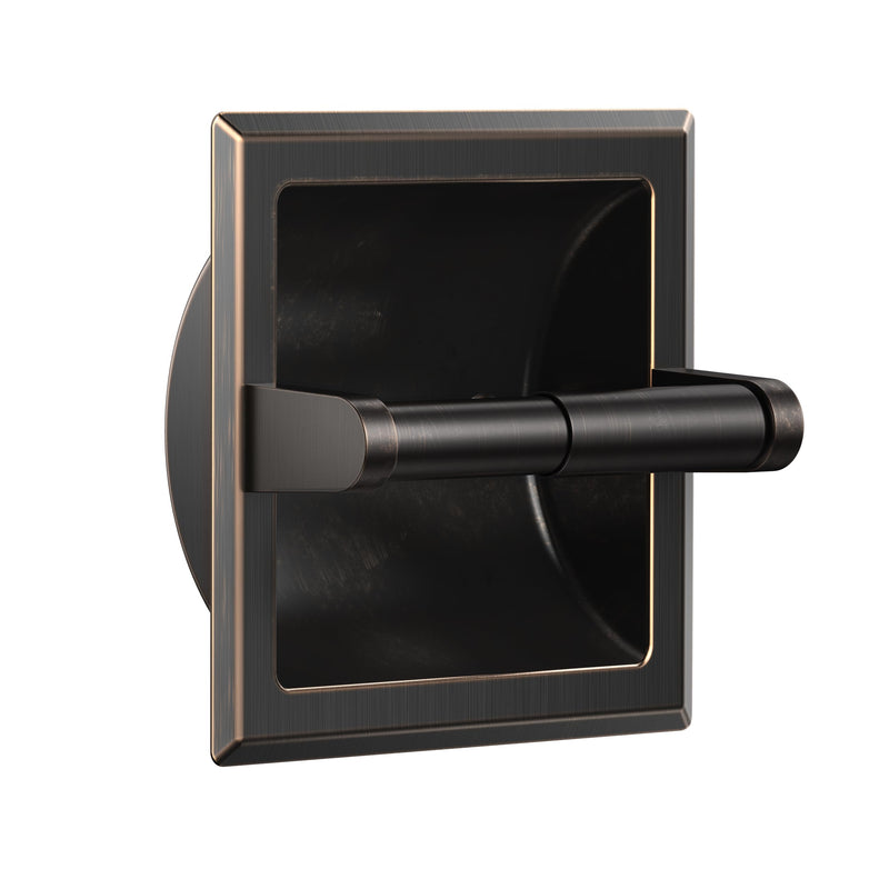 FORIOUS Recessed Toilet Paper Holder, Stainless Steel Durable Tissue Roll Holder Wall Mount for Bathroom Space Saving Design with Mounting Bracket, in Wall Toilet Paper Dispenser, Oil Rubbed Bronze 1