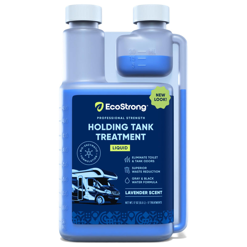 Eco Strong RV Toilet Treatment | RV Black Tank Treatment | RV Holding Tank Digestor, Odor Eliminator, and Cleaner | Perfect for Campers, RVs, Boats, 17 Treatments, Lavender 17 Fl Oz (Pack of 1) Lavender Scented - 17 oz