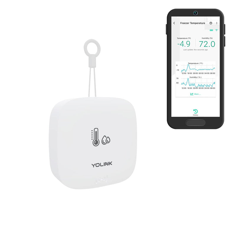 YoLink Smart Outdoor Temperature & Humidity Sensor, Hygrometer, Thermometer, 1000' Long Range, 2 Years Battery Life, Emails, Text/SMS, App Alerts, Alexa, IFTTT Integration. Hub Required! Without Hub