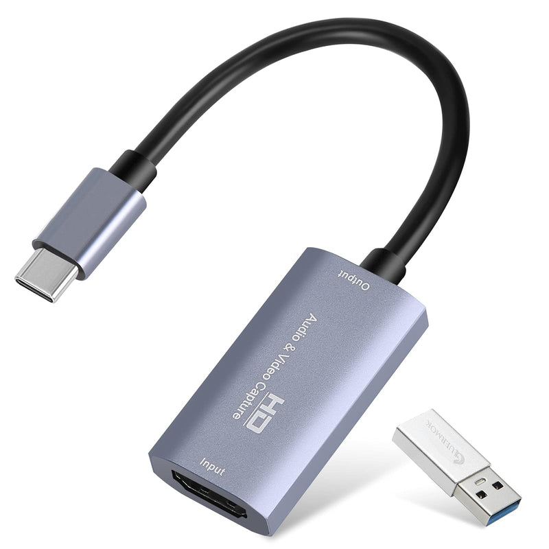 Guermok Video Capture Card, 4K USB3.0 HDMI to USB C Capture Card for Streaming, 1080P 60FPS, Compatible with iPad Mac OS Windows, Quest 3, OBS, PS5/4, Switch2/1, Xbox, Camera (Silver) Silver