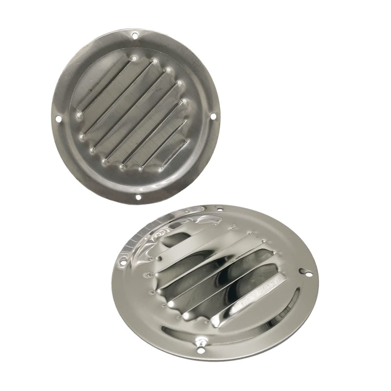 4" Round Louvered Air Vent, 316 Stainless Steel Marine Boat Vent Ventilation Ventilator Cover 2 Pack