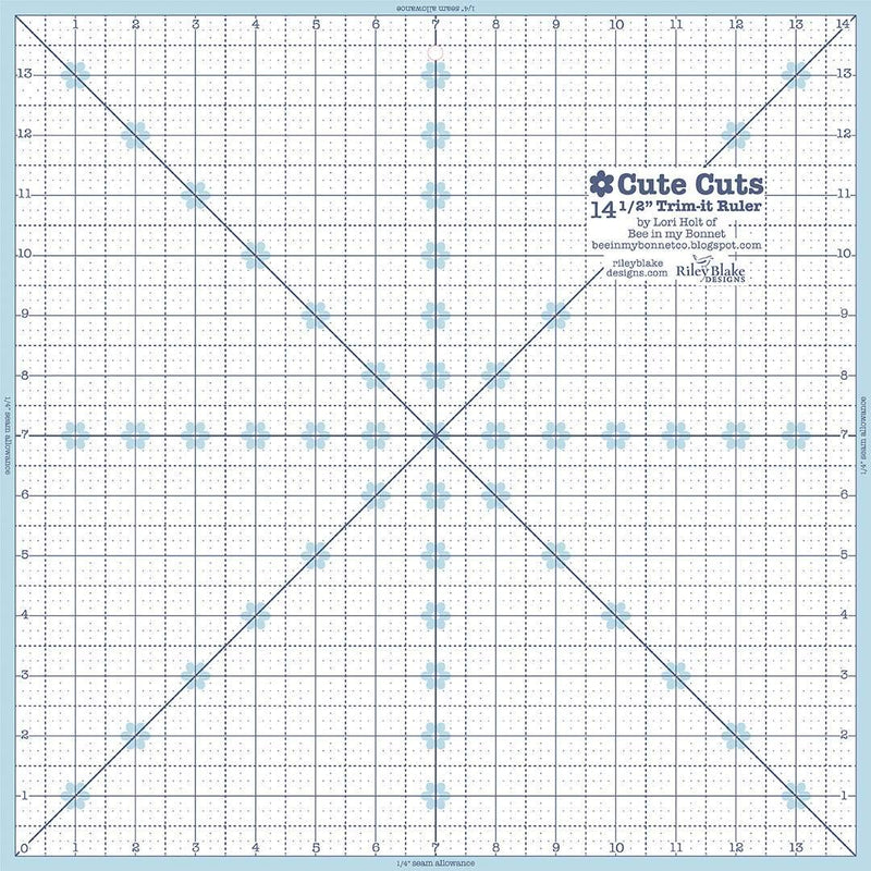 Riley Blake Designs Lori Holt Trim It Ruler 14.5" Square (STTI-21862)