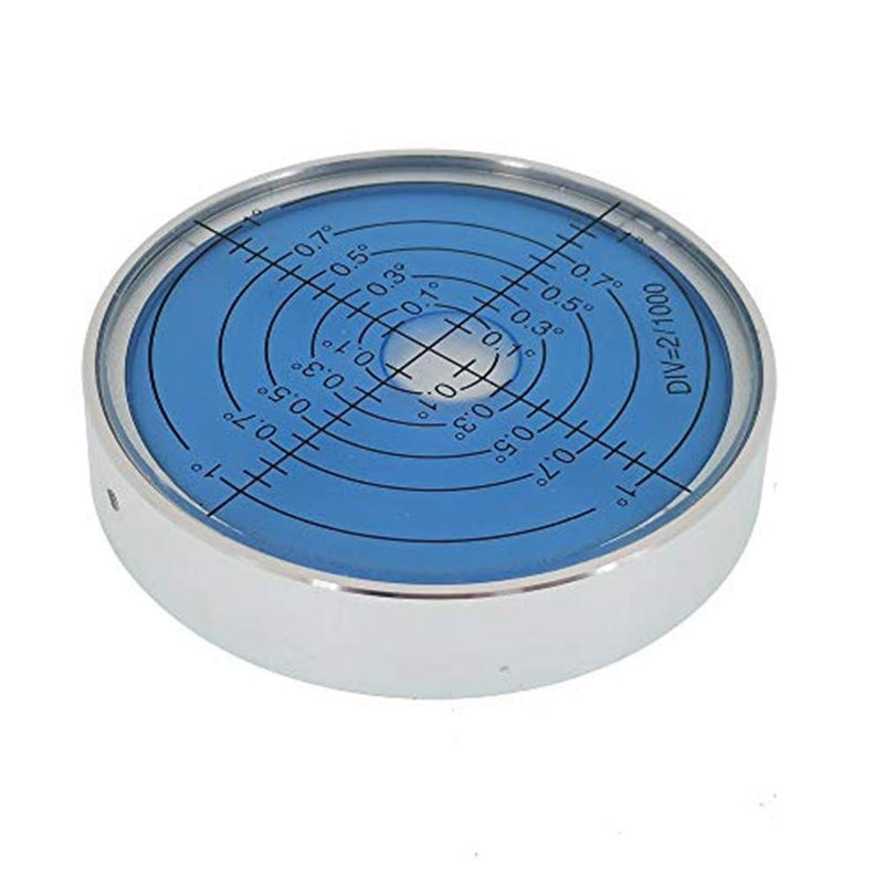 Aluminum alloy high precision horizontal bubble universal high precision small level bubble level meter circular bubble correction Convenient and quick (Silver-blue - with magnetic-luminous) Silver-blue - With Magnetic-luminous