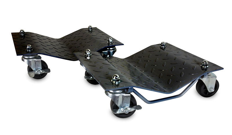 WEN 73017T 3000-Pound Capacity Vehicle Dollies with Brakes, Two Pack , Black Two-Pack