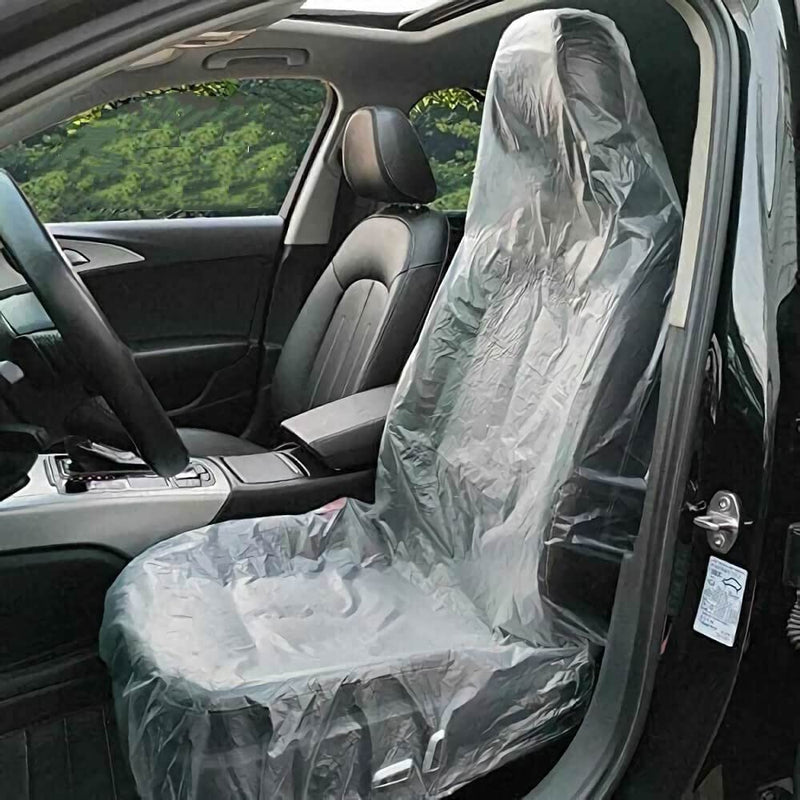 100 Pieces Disposable Seat Covers, Car Disposable Universal Plastic Seat Covers for Airplane Seats, Salon Chairs, Restaurant Seats, Bus Seats & More (100 Pieces) 100 Pieces