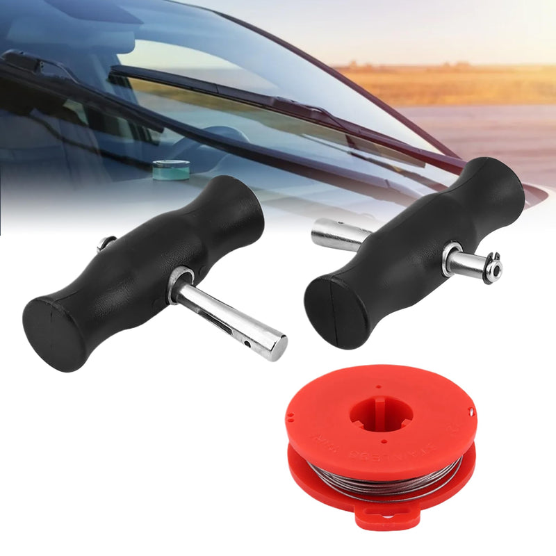 Acouto Windshield Removal Tool - Windshield Wire Cut Out Tool Car Windshield Removal Hand Tool Kit Window Glass Cutting Wire with Handles Professional Repair for Glass Removal