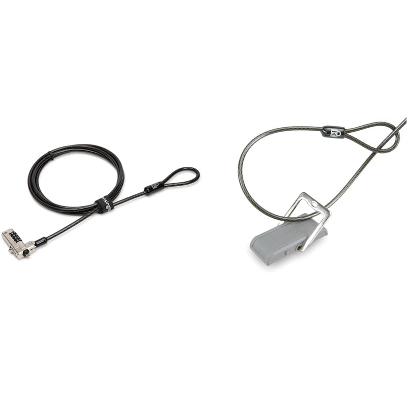 Kensington N17 Dell Laptop Lock - Combination (K68008WW) Black & Desk Mount Anchor Accessory for Cable Locks (K64613WW) Laptop Lock + Anchor Accessory