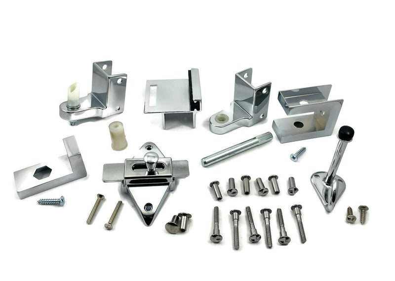 TP 1100 Toilet Partition Die Cast Zamac Complete Inswing Door Hardware Set, 1 in. Door 1-1/4 in. Pilaster 1 in. Inswing Chrome