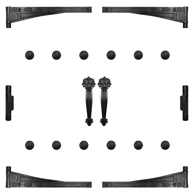 Decorative Magnetic Garage Door Hardware Accents Set (8 Set with 12 PCS Clavos, Black) 8 Set with 12 PCS Clavos