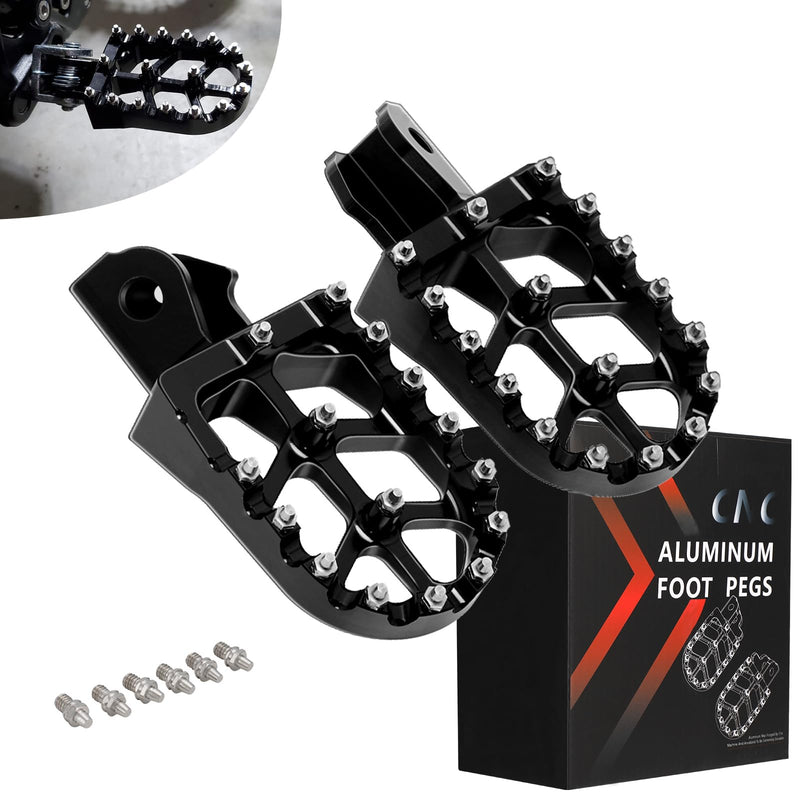 JFG RACING Dirt Bike Foot Pegs,7075 Aluminum CNC Pedals Rests for Surron Light Bee X and S/E Ride Pro S SS SR/CRF150F CRF230F 03-19/CRF250F 19-24/XR150L 15-24/KDX200 83-94-Black black