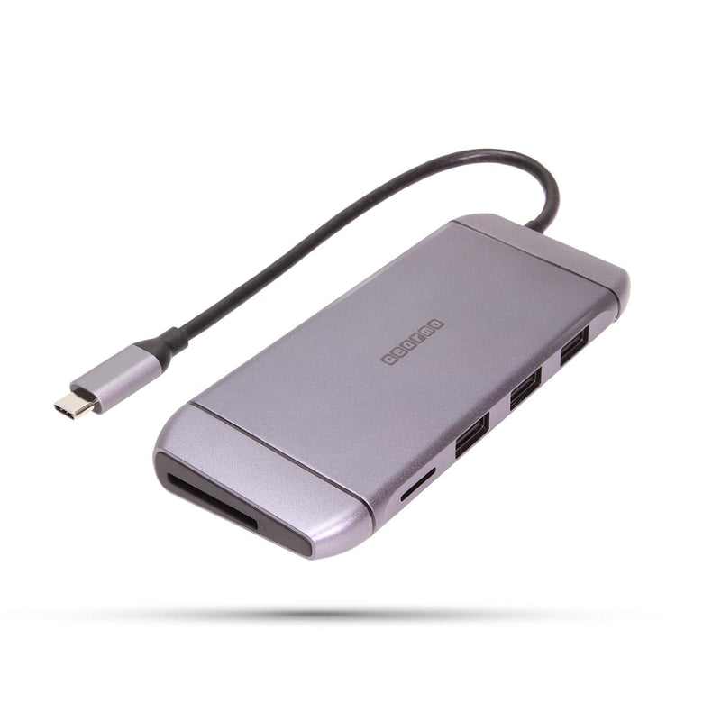 Gearmo 9-in-1 USB-C Hub Docking Station - 4K HDMI, VGA, Ethernet, SD, 60W Power Delivery | Travel Ready for Laptops