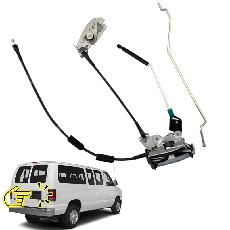 Door latch assembly w/cable&rod compatible for Ford E150 E250 E350 Rear Right Cargo door connective repair lock latch replace 6C2Z-15431A02-AA Rear Right Door