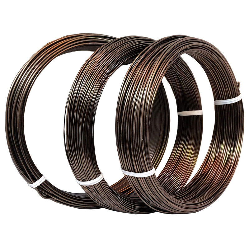 KAKURI Bonsai Wire Aluminum (1mm, 1.5mm, 2mm) Set Large Roll, Professional Japanese Training Wire for Bonsai Tree, Brown, Made in Japan