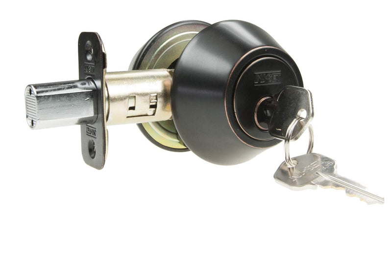 NU-SET Double Cylinder Deadbolt Keyed Alike Lock | Single Set Deadbolt Lock | Home Improvement & Door Hardware (Oil Rubbed Bronze)