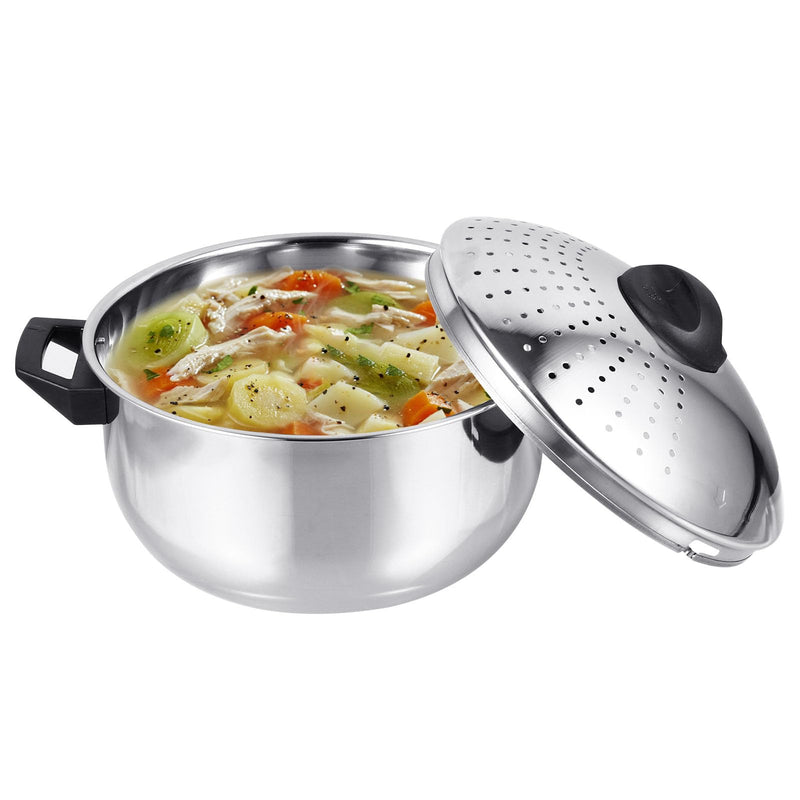 Hemoton Stainless Steel Cooking Pot Pasta Pot Noodles Cooking Pot with Strainer Kitchen Cookware 16CM/6.3inch Diameter