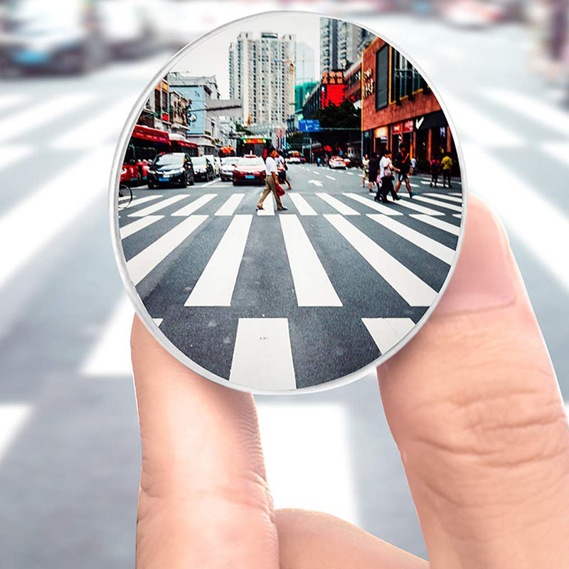 Yusheng 2PCS Mini Blind Spot Mirror, 1.57" Round HD Glass Convex Rear View Mirror, Strong Adhesive for Car (40mm, Frameless)