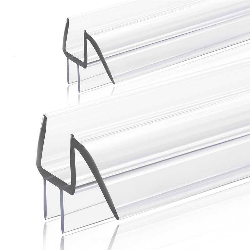 2-Pack Ultra Clear Shower Door Bottom Seal (3/8'' X 39'', Polycarbonate) Frameless Glass Shower Door Seal Strip Shower Door Sweep - Stop Shower Leaks and Create a Water Barrier Standard - 3/8 inch (10mm) - N/A