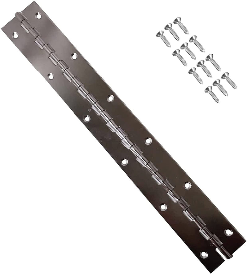 XIALUO Marine Grade Stainless Steel 14" X 2" High Polished Surface Boat Piano Hinge Continuous Hinge Door Hinge with Screw Deck & Cabin Hardware