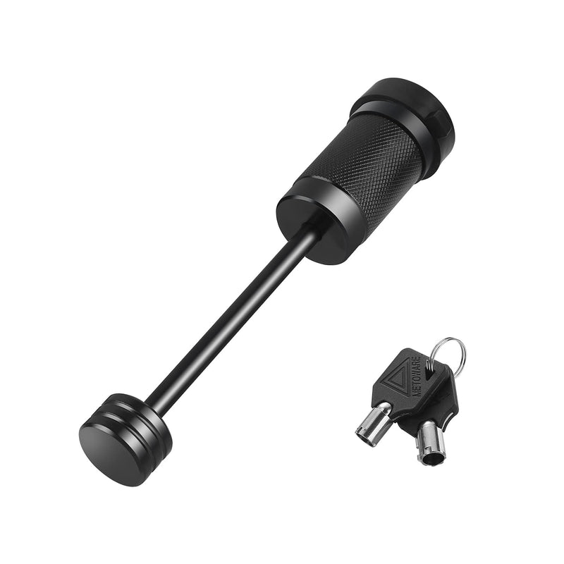 METOWARE Trailer Tongue Coupler Lock 1/4" Dia, 3-1/2" Span, Trailer Hitch Lock for Latch-Type Coupler, Black Trailer Pin Lock for Towing Trailer RV Car Boat Truck (1 Pack) 1 Pack