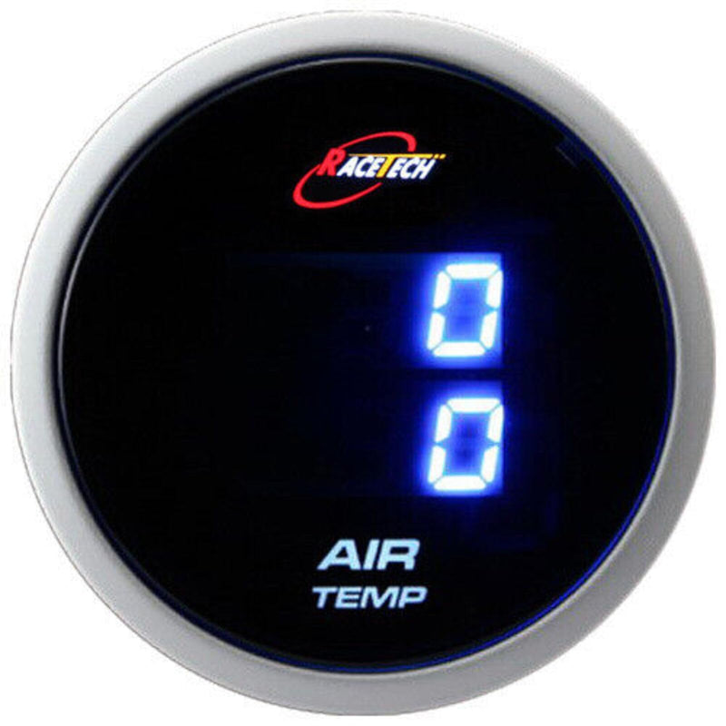 MOTOR METER RACING 52mm 2-1/16" Digital Dual Air Temperature Gauge °F Inside & Out Blue LED for Automobile Racetech Dual Air Temp