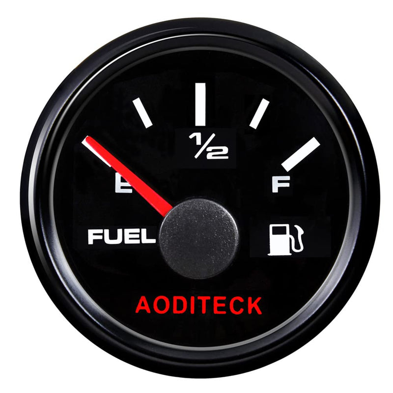 Marine Fuel Gauge for Boat Gas Gauge Fuel Level Gauge for Car Truck Vehicle Diesel Automotive Replacement Aftermarket Gauge for Car Truck Vehicle SUV 240-33ohm with Backlight All Black, 5 Scale(Fuel Gauge)