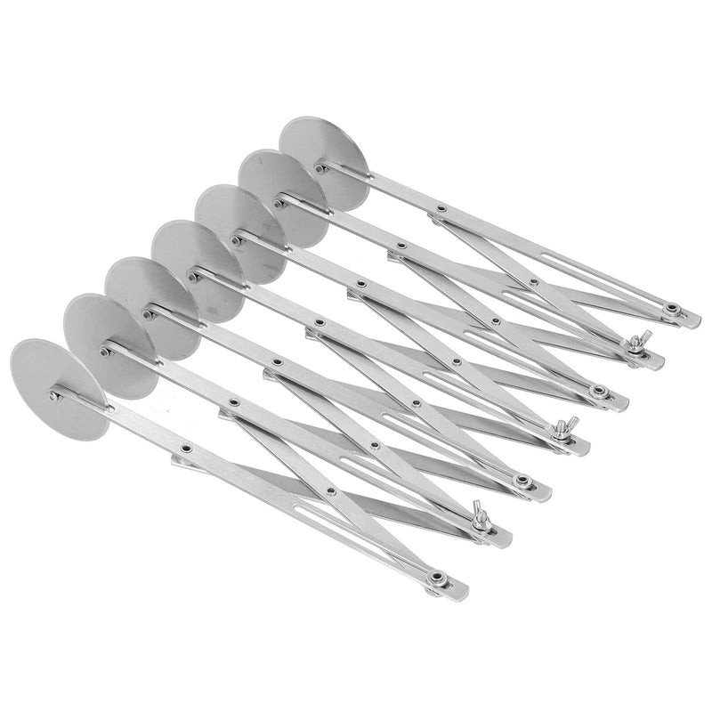 Mxzzand Pastry Cutter Pizza Wheel Dough Divider Adjustable Arm Rust‑Free High Hardness Stainless Steel Hotel Restaurant(Seven round pizza slice)