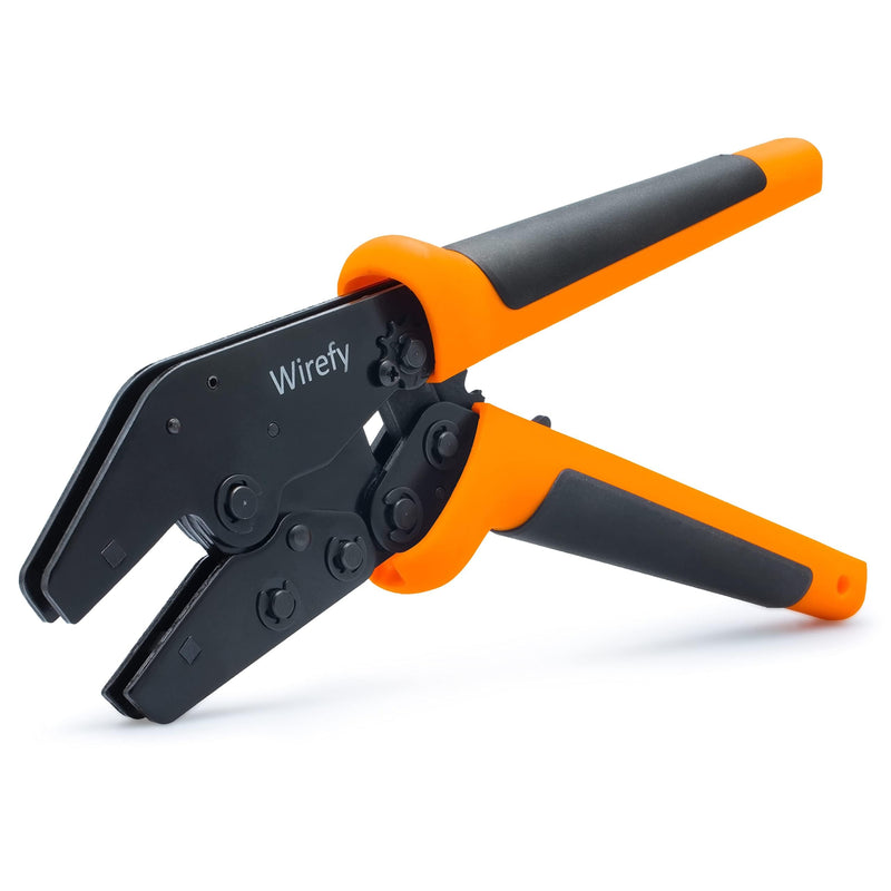 Wirefy Crimping Tool 9" for Quick Change Crimping Dies - High Leverage Wire Crimper - Crimping Pliers - Ratcheting Terminal Crimp Tool - 26-4 AWG Crimping Tool 9" - No Die