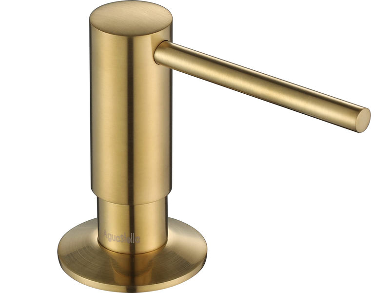 AguaStella ASF026BG Built in Soap Dispenser Brushed Gold Brightly for Kitchen Sink with Soap Bottle Countertop Pump