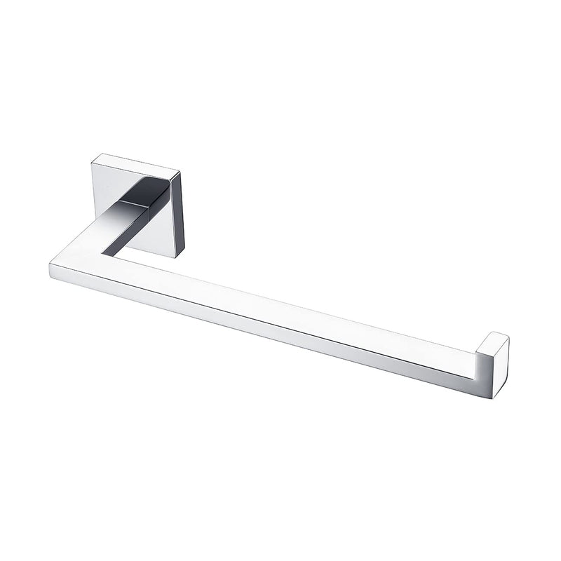 Miyili Towel Ring Bathroom Hand Towel Holder Square Style Towel Rack Wall Mounted Polished Stainless Steel, D06C Polished Steel