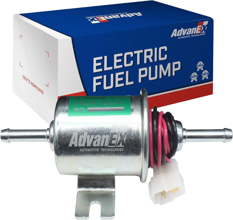 Electric Fuel Pump 12V Universal Low Pressure 5-9 PSI Gas Diesel Inline Metal Solid Petrol Compatible with Carburetor HEP-02A HEP-02A(5-9 PSI)