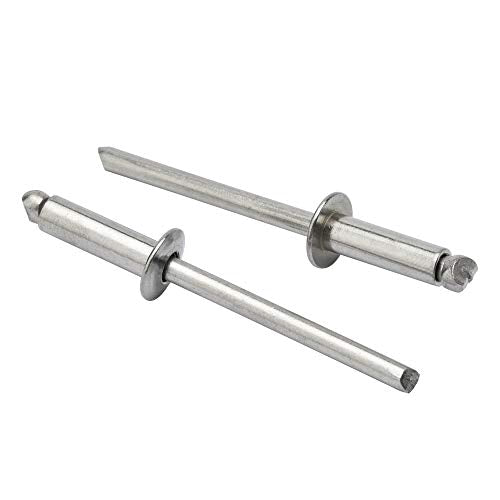 ISPINNER 100pcs 3/16" x 1/2" Stainless Steel Blind Rivets, 4.8 x 12.7mm Pop Rivets, Pack of 100 3/16" x 1/2"